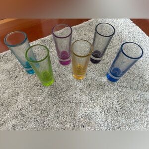 Crisa Libbey Rainbow Weighted tequila shot glass set of six.